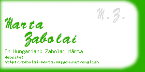 marta zabolai business card