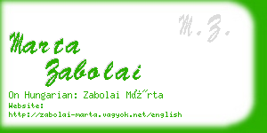 marta zabolai business card